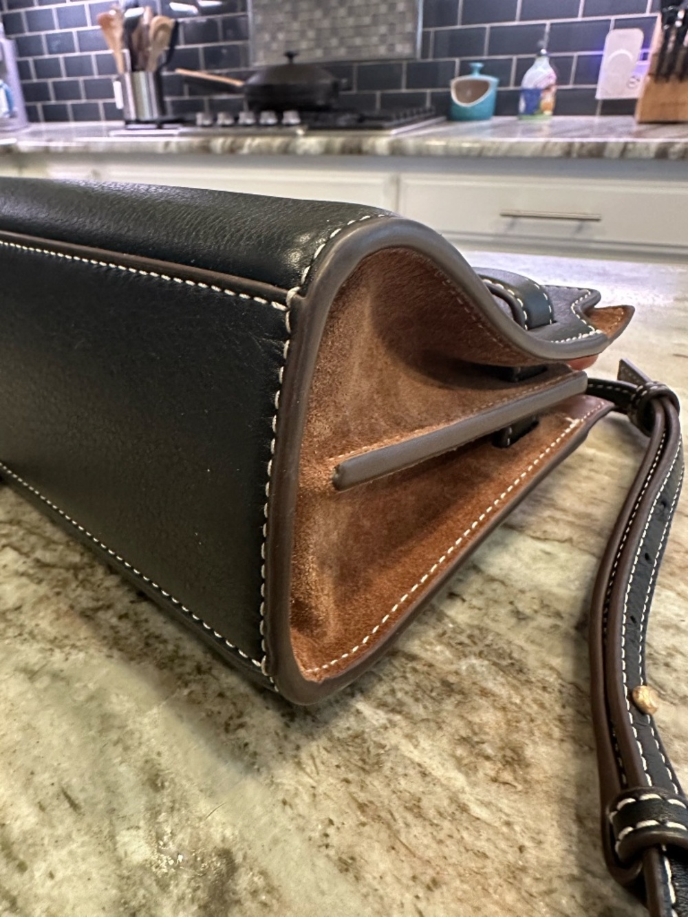 Tory Burch Lee Radziwill Petite Double Bag Black Crossbody + Dust Bag - Picture 12 of 16